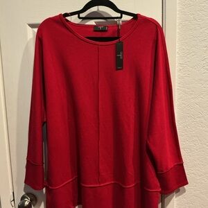 Tahari Christmas Red Top